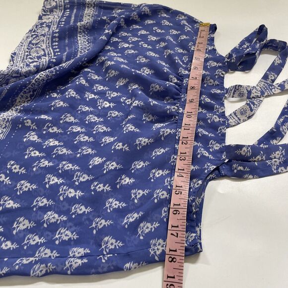 Express Sheer‎ Blouse Tank Top Fairy Floral Y2K BOHO Medium - Picture 8 of 8